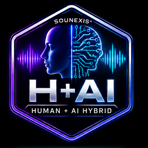 Sounexis H+AI label — Human + AI Hybrid