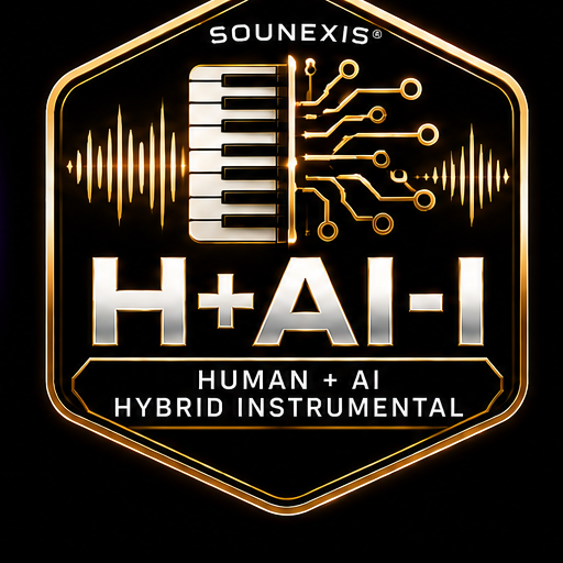 Sounexis H+AI-I label — Human + AI Hybrid Instrumental